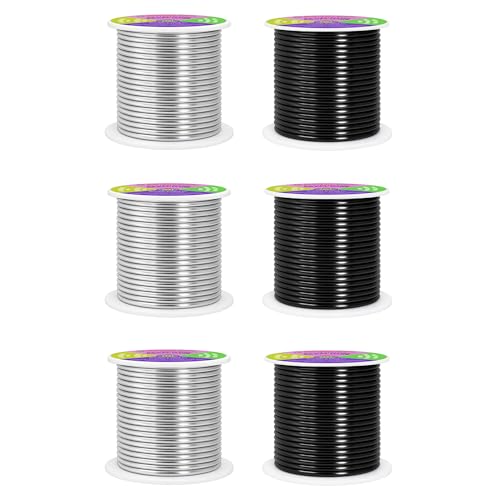 Image of Mandala Crafts 8 Gauge Silver Tone Black Anodized Aluminum Craft Wire | 120 FT, Colored, Flexible, Bendable for Bonsai Armature Sculpting Wire Wrapping Jewelry Making, Weather & Tarnish Resistant