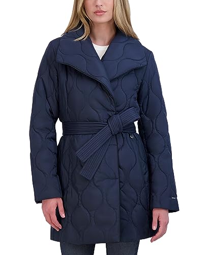 TAHARI Women's Hourglass Quilted Wrap Coat3