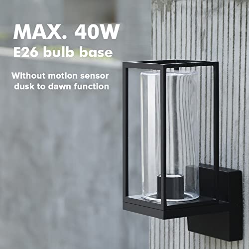Image of LUTEC Flair 5288801012 Outdoor LED Wall Sconce, Matte Black Porch Light Fixtures, Outdoor Coach Light with Clear Glass Shade, Exterior Light Fixtures Wall Mount