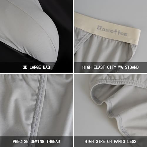 Mens Bikini Briefs Low Rise, Soft Cotton Underwear with Supportive Pouch & No-Fly Design for Comfort Fit, 4-Pack4