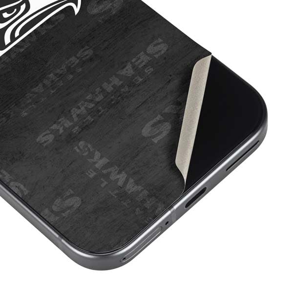 Skinit Decal Phone Skin Compatible with Google Pixel 9a - Officially Licensed NFL Seattle Seahawks Black & White Design