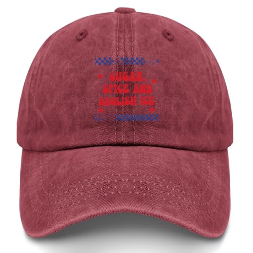 Sugar Spice and Abolishes Ice Fashionable Hats for Men Breathable Cap Wine Red