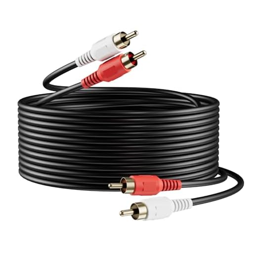 Sjorks RCA Cable 50ft,2RCA Male to 2RCA Male,Audio Stereo Subwoofer Cable [Hi-Fi Sound] Auxiliary Audio Cord for Home Theater, HDTV, Amplifiers, Hi-Fi Systems,Speakers and etc