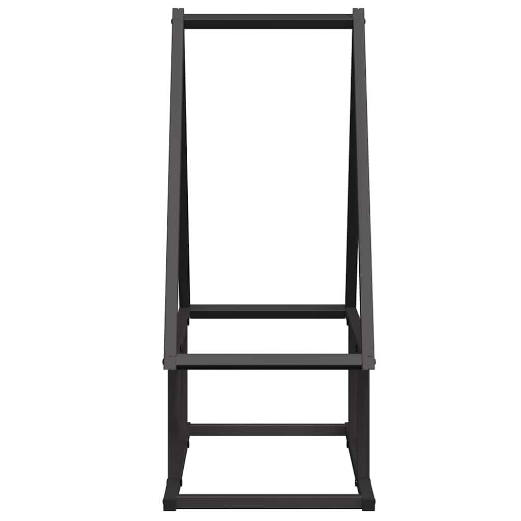 Brennholzregal Schwarz aus kaltgewalztem Stahl 50x25x60 cm, robuster Kaminholzhalter mit 100 kg Traglast, Holzregal für Garten, Terrasse, Wohnzimmer und Ofen