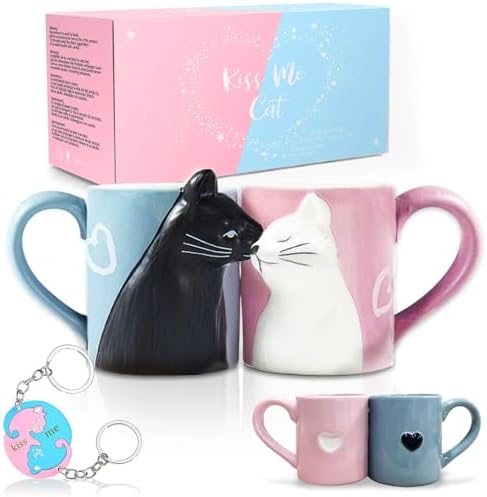 MengCat Gato Tazas de café par, conjunto de tazas ...