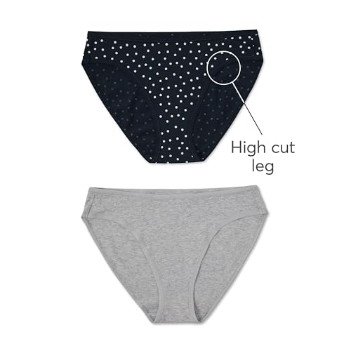 Image of Pact Women's Organic Cotton Bikini Underwear, Classic Fit Panties with High Cut Leg
