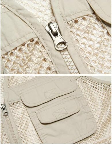 Vests Photography Vest Camera Vest Fishing Spring and Autumn Thin Vest Men and Women Outdoor(Khaki,X-Large)3