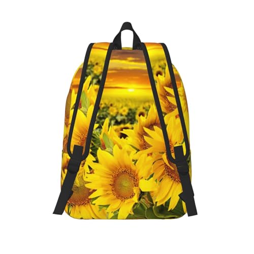 Mochila para laptop de mujer con diseño de girasoles y gran apertura 3