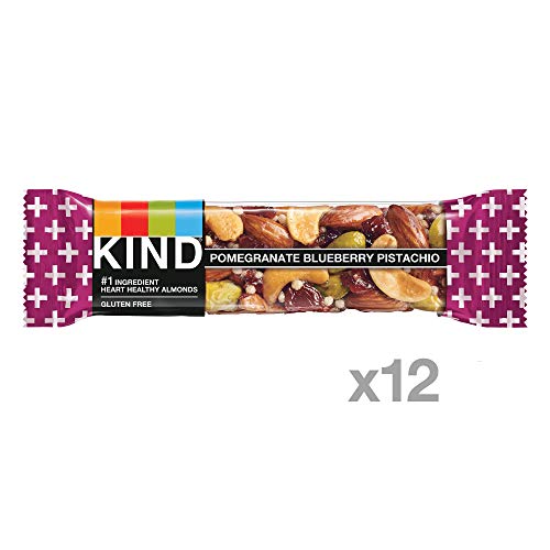 Kind Bars, Pomegranate Blueberry Pistashio + Antioxidants, Gluten Free, Low Sugar, 1.4Oz, 12 Count & Bars, Blueberry Vanilla & Cashew, Gluten Free, Low Sugar, 1.4Oz, 12 Count #TOP2