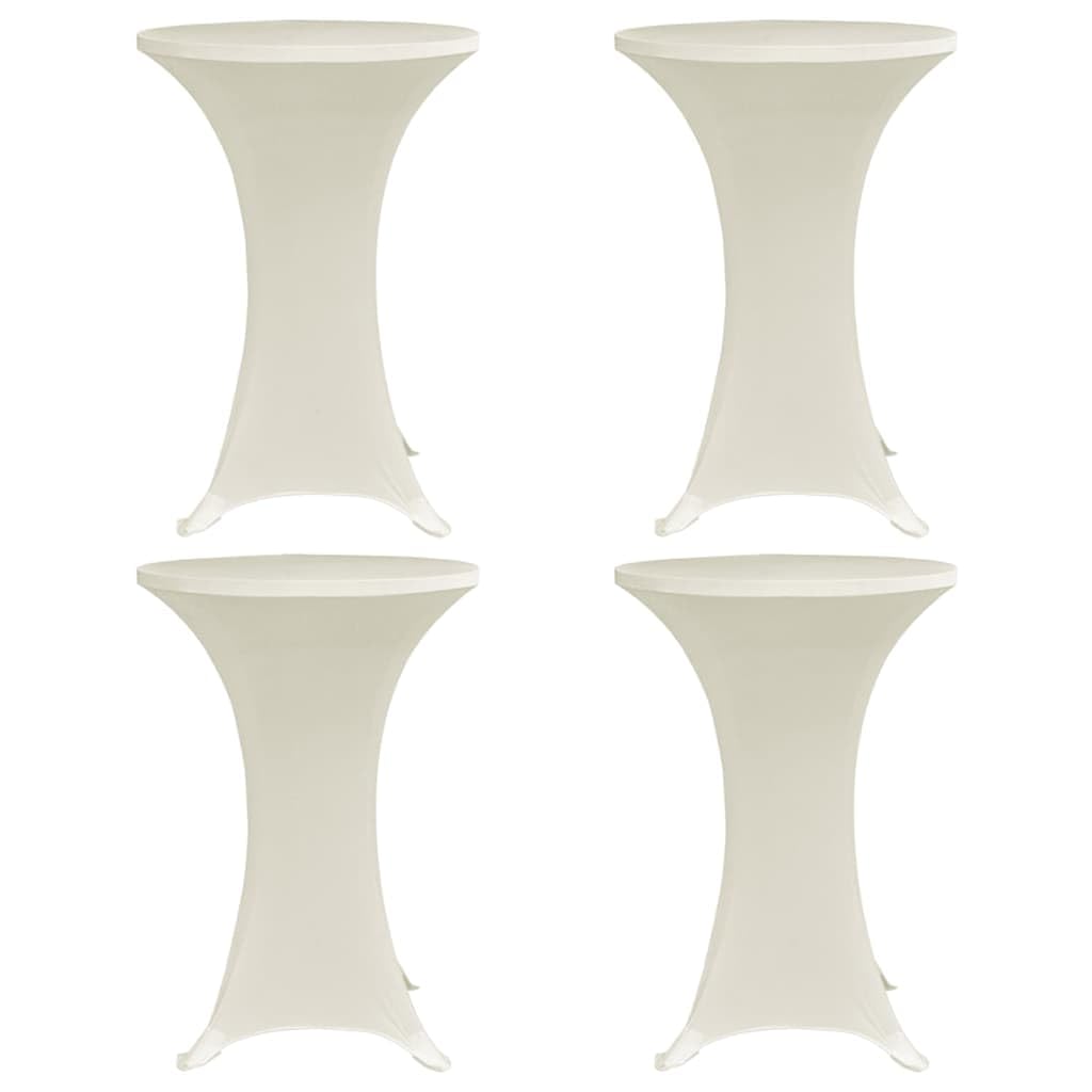 Set di 4 fodere per tavolo da bar, diametro 80 cm, color crema