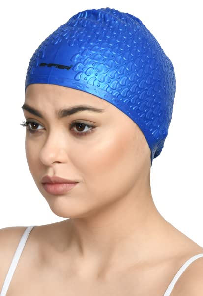 Swimming Cap for Long Hair Women Men Free Size 100% Silicone Anti Slip Material-Long Bubble (Blue) (B0BZDC9VBN) Amazon Price History, Amazon Price Tracker
