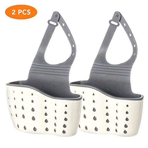 Kitchen Sink Caddy Sponge Holder Silicone Plastic Soap Holder Hanging Ajustable Strap Faucet