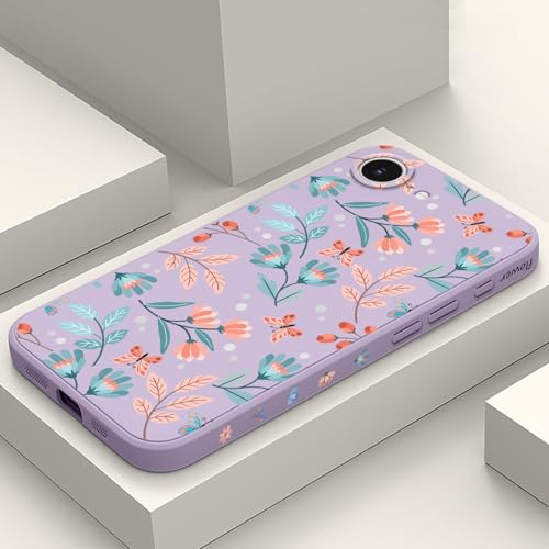 Coque iPhone 16E anti-rayures transparente et souple motif violet