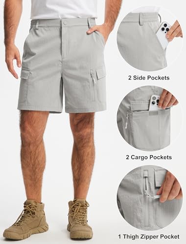 Image of Libin Men's Hiking Cargo Shorts with Zipper Pockets