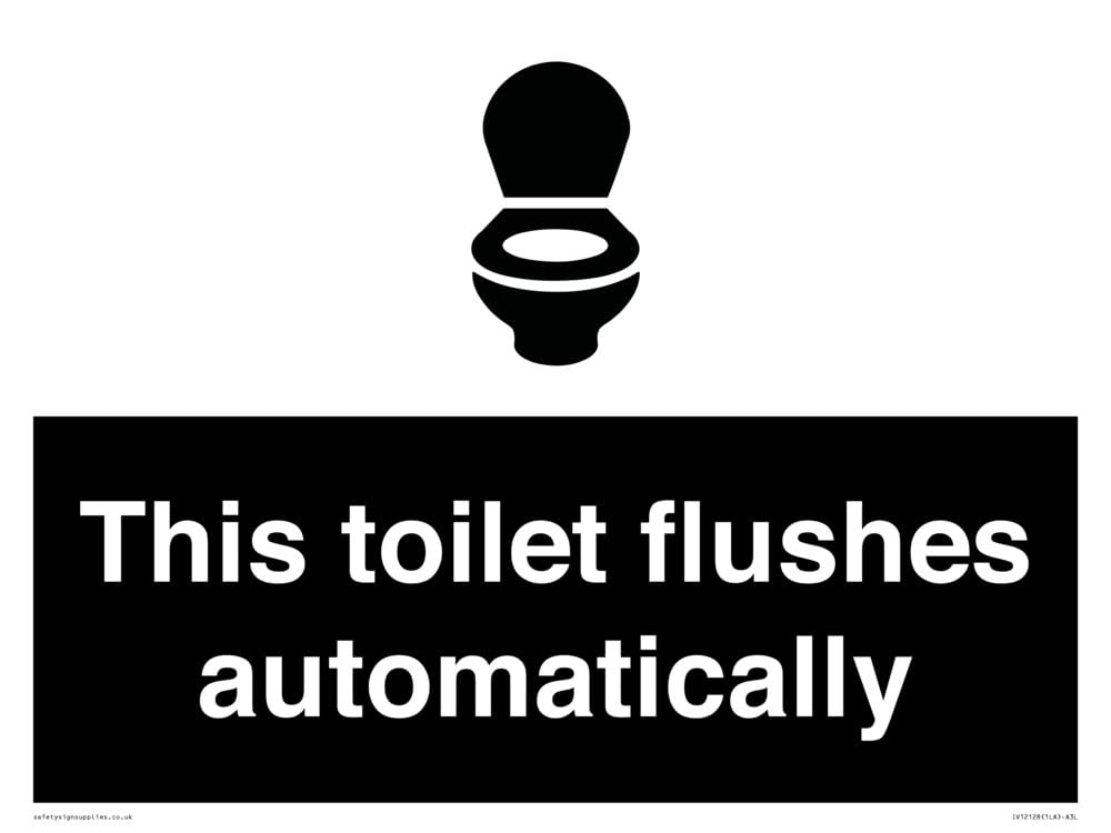 This toilet flushes automatically Sign - 400x300mm - A3L