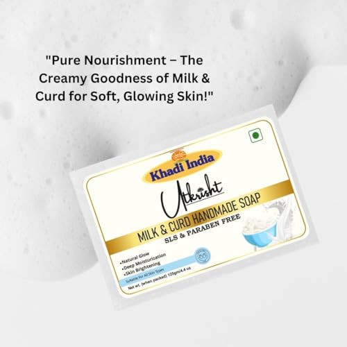 Image of Khadi Milk & Curd Handmade Bathing Soap Bar 125g (Pack of 2) | Natural & Herbal | Moisturizing, Glowing & Brightening Skin | For Dead Skin Cells | All Skin Types | For Men & Women