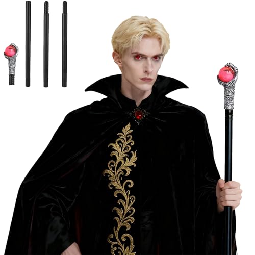 FiveMileBro Sceptre Halloween Canne Vampire Canne Gothique - Accessoire Costume Enfants - Canne Magique Méchante pour Fête Cosplay (Rouge)