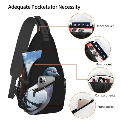 Mochila tipo sling negra para viaje y uso diario miniatura 3