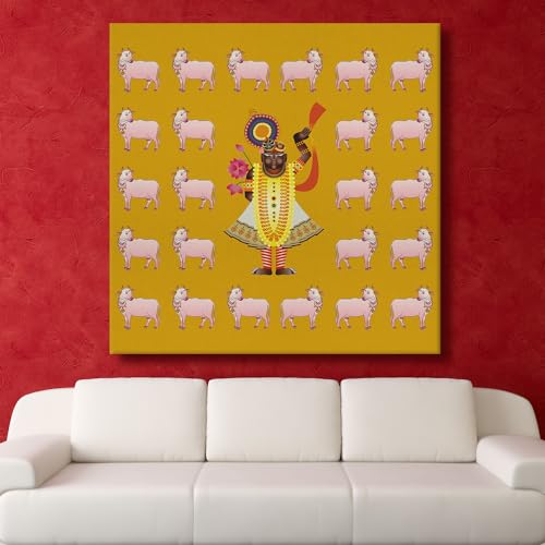 PAPER PLANE DESIGN kalamkari paintings canvas art Indian ethnic traditional wall art large size for living room decor. (24 X 24 Inches, E)