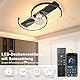 Leise Deckenventilator Mit Beleuchtung,LED 47W Dimmbar Lampe Mit Ventilator Mit Fernbedienung,Reversibel 6 Geschwindigkeiten Deckenventilator Mit Licht Für Schlafzimmer,Wohnzimmer,Schwarz 50cm