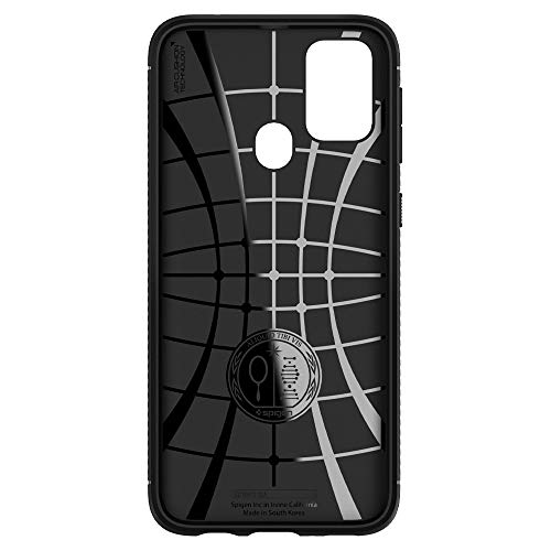 Image of Spigen Rugged Armor | Samsung Galaxy M31 Case [Air Cushion Protection] [Flexible] Galaxy M31 Back Cover | TPU - Matte Black