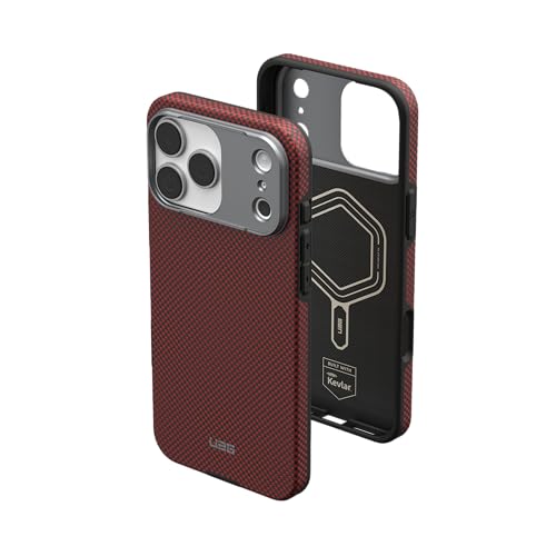 Image of Urban Armor Gear UAG Fibr Armr Magnetic Compatible, Kevlar Fiber Military Grade Protective Case /Cover Designed for iPhone 17 Pro Max (2025) - Orange /Charcoal