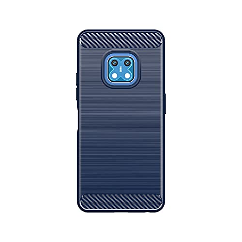 LMLQSZ Funda para Nokia XR20, Suave Fibra de Carbon TPU Delgado Flexible Shell Cover Caso Bumper Anti-Golpes Carcasa Case para Nokia XR20 (6,67') - Azul