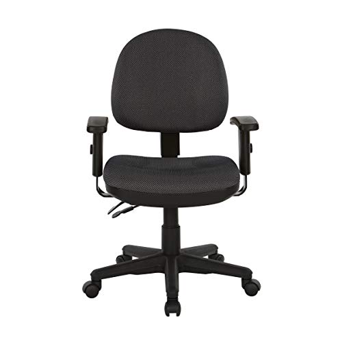 Office Star Ergonomic Sculptured Manager's Office Chair with Adjustable Arms, Diamond Shale Fabric