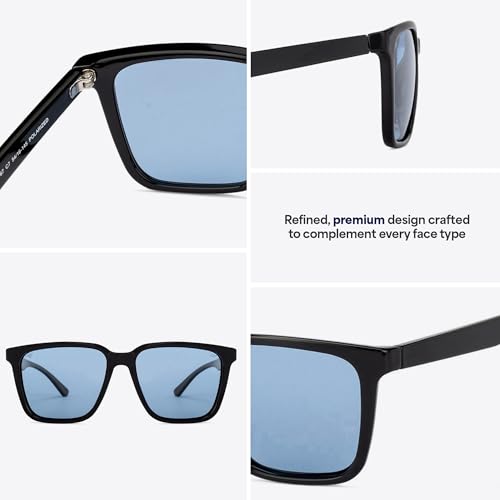 Image of VINCENT CHASE EYEWEAR By Lenskart | Full Rim Sqaure Branded And Stylish Rectangle Sunglasses | Polarized And 100% UV Protected | Men & Women's | VC S11167