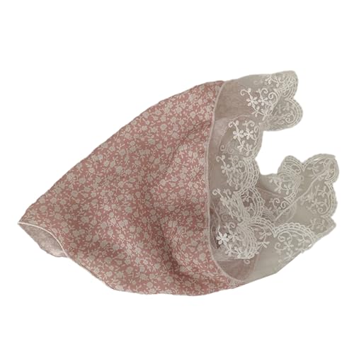 Sheer Lace Trim Triangles Hair Scarf Floral Pattern Kerchief Tie Back French Turbans For Girl Beach Photo Tool