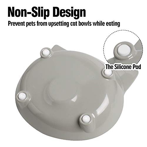 YATAOME Tilted Cat Food and Water Bowls Set Raised Elevated Anti-Slip Cat Feeder Shallow and Wide Food-Grade Melamine… - Image 3
