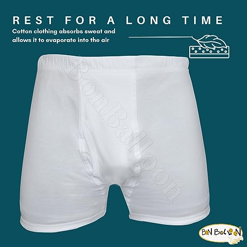 Cottonil Egyptian Cotton Underwear White Men Half Short Boxer Mens Pants Briefs Men's Brief Mens Shorts Premium Soft Arab Arabian Egypt Arabic Clothing Sleepwear Clothes (XXX Large)4