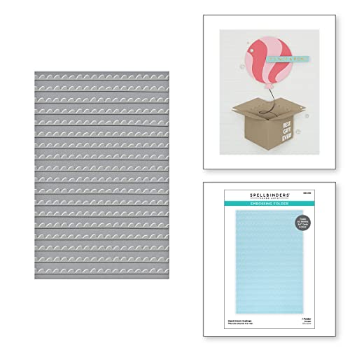 Spellbinders Hand Drawn Scallops Embossing Folder, Opaque
