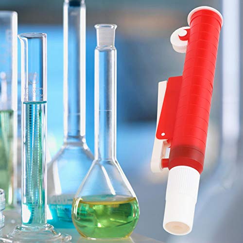 Red Pipette Filler Thumb Wheel Pipette Pump Disposable Plastic 25ml for