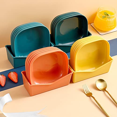Fruttiera 5 Pezzi Piatti Piatti Quadrati Piatti da Pranzo Piatto spiedo Piatto Osso Piatto casalingo Snack Torta Cestino Piatti di Frutta Piatto di Frutta (5)