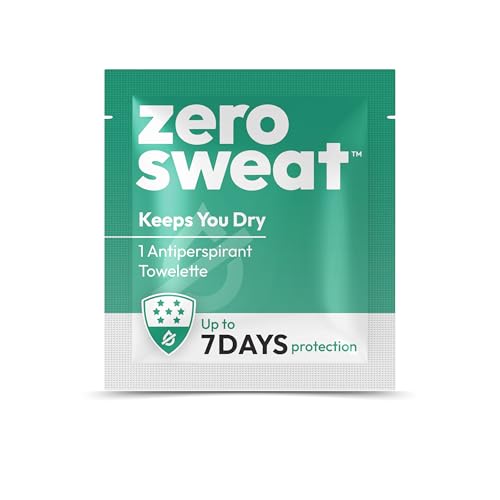 ZeroSweat Antiperspirant Wipes Deodorant | Clinical Strength Hyperhidrosis Treatment - Reduces Armpit Sweat - 10 Wipes New & Improved
