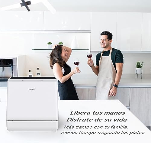 Miniatura 7 de Hermitlux - Mini Lavavajillas, Lavavajillas Para Encimera, Apto Para Camping, 175 Kwh Año, Color Blanco