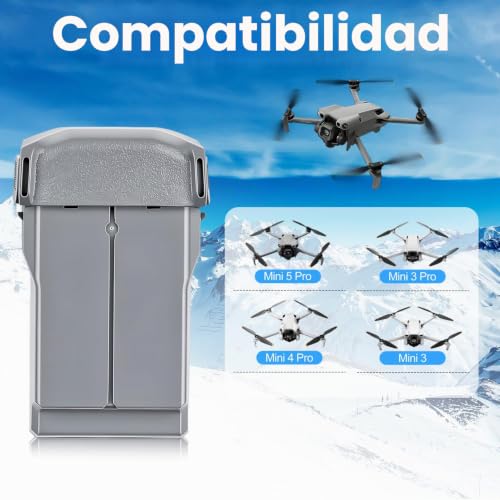 Batería 5000 mAh compatible con DJI Mini 4 Pro Mini 3 autonomía de 52 minutos 2