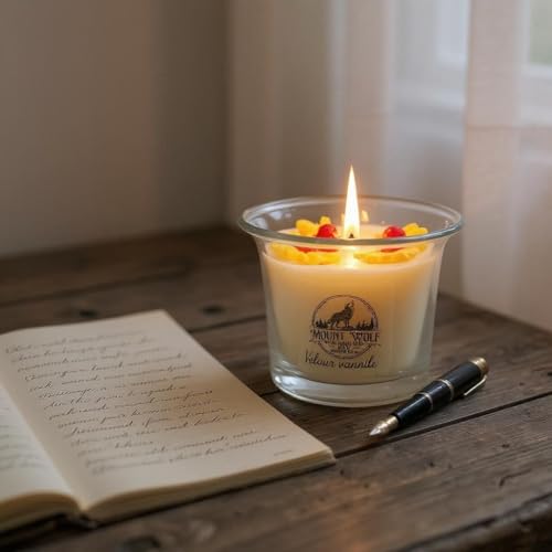 Image of Scented Candle Set - Sandalwood, Vanilla & Lavender Fragrances | Long Lasting Aromatherapy Candles | Relaxation & Home Decor | Pack of 3 | Upto 12 Hours Burn time | 104 gm Each