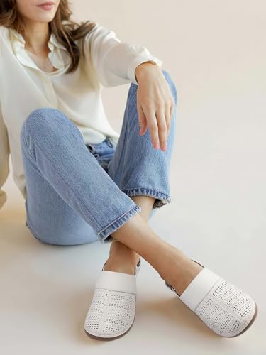 Image of TEMOFON Shoes for Women Clogs Sandals: Comfortable Closed Toe Wedge Shoes Sling-Back Walking Mules with Arch Support