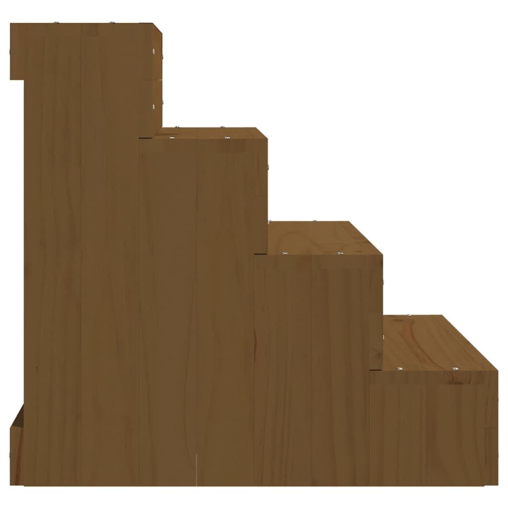 Genérico Escalera Mascotas Madera Maciza de Pino marrón Miel 40x49x47 cm,Productos para Mascotas,Productos para Mascotas,Escalones y rampas para mascotas-822469