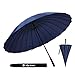 Parapluie Solide Coupe-Vent Long Parapluie Canne avec 24 Baleines Incassable Anti Vent Parapluie de Golf