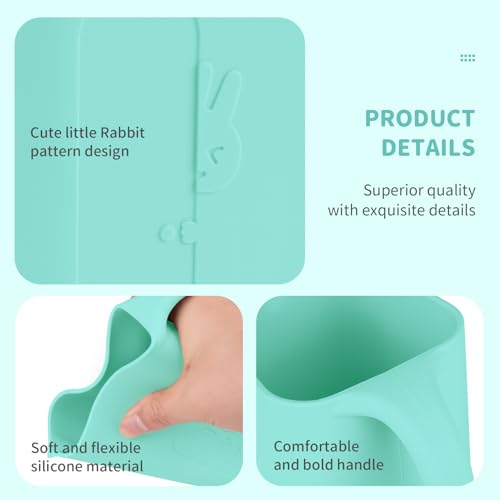 Image of Baby Bath Rinse Cup 100% Food Grade Silicone Wash Rinser Cup For Kids (Turquoise)