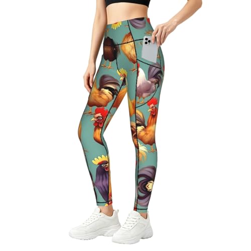 Leggings con estampado de gallo mujer conjuntos entrenamiento fitness