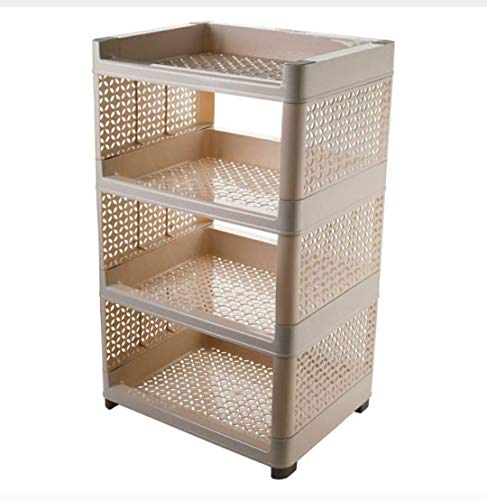 Image of NAMRA Rectangular Plastic Shelf Cabinet, (Standard Size, 16.5 x 13 x 29 Inches, Glossy Finish, Brown)(1)
