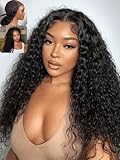 Nadula Bye Bye Knots No Slip Wig Water Wave Glueless Drawstring Wig Human Hair with Flexible Mesh Cap Fits All Head, Pre Cut 7x5 HD Bye-Bye Slip Lace Front Wet and Wavy Wig 180% Density 16inch