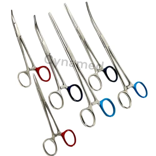 Cynamed HE-04 Premium Hemostat Locking Forceps 3 Curved And 3 Straight Stainless Steel thumb #8