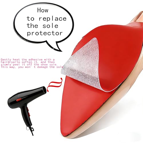 Image of 39 in Clear Sole Protector for High Heel Shoes - Anti-Slip Transparent Sole Guard Stickers - Compatible with Christian Louboutin Bottom Heels - Crystal Shoe Sole Protector Pad(5 * 39 in)