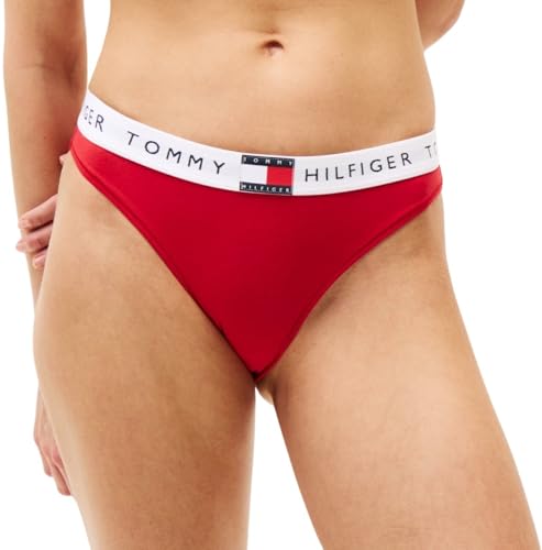Tommy Hilfiger Damen Slip Bikini Form Classic mit Logobund, Rot (Primary Red), M