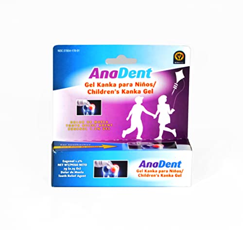 Children's Anadent Gel for Toothache & Gum Pain, Instant Pain Relief Gel for Kids & Babies, Made with Eugenol Plant-Based Ingredient to Relieve Teething Pain or Toothaches, 7g (0.25 oz)